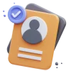 icon colored 3d card user check