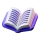 icon colored 3d open book violet
