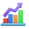 icon colored diagram arrow to top
