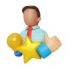 icon colored user lamp star hand necktie