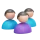 icon colored users group 3d
