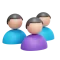 icon colored users group 3d